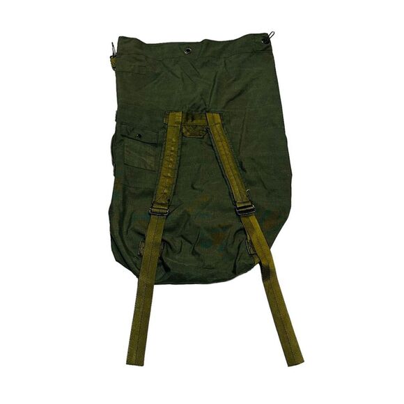 Vintage Olive Green Top Load Canvas Army Duffel Bag - Picture 1 of 7